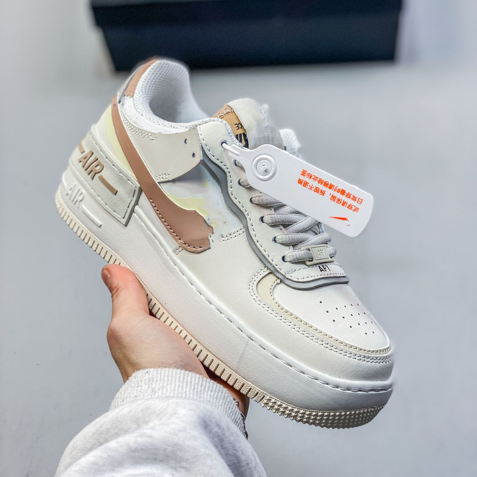 Pure original AF1 Sombra Fuerza Aérea No. 1 macarón deconstruir zapatos de suela gruesa para mujeres zapatos deportivos casuales para estudiantes