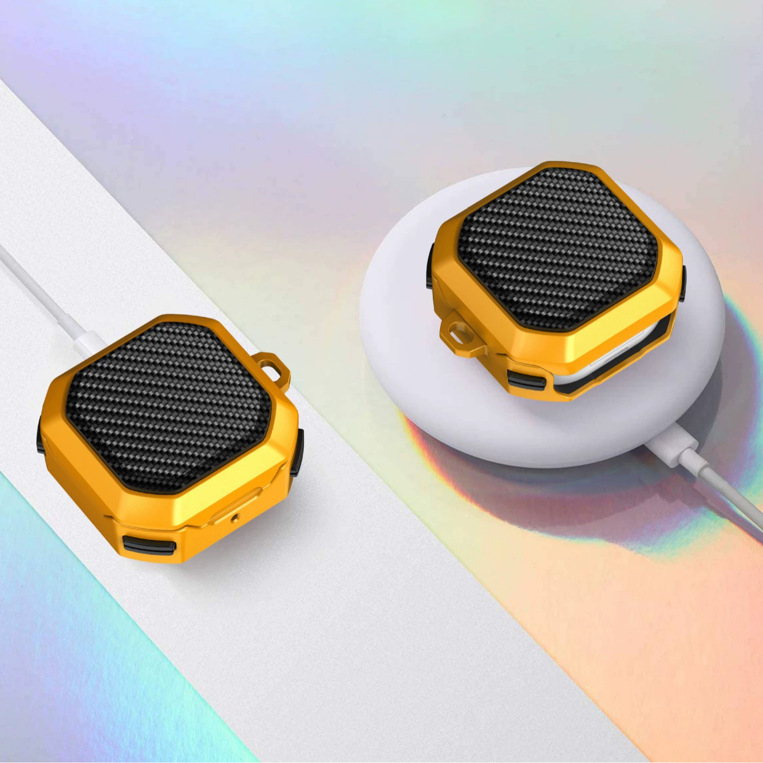 Подходит для Samsung Galaxy Buds live/pro/FE чехол для наушников Bluetooth, защитный чехол из углеродного волокна с рисунком от падения