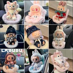 Labubu 人形カーシートフックホルダークリップ車の装飾クロスボーダー供給に適しています