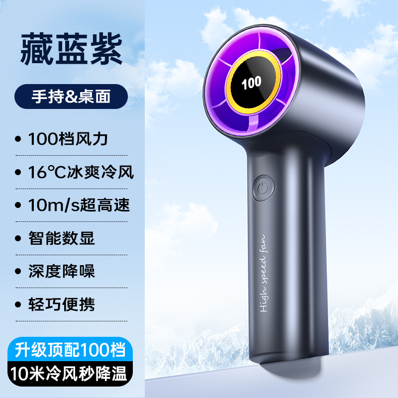 Ventilador de Cuello Portátil 2023, Plegable, Recargable por USB, con Pantalla Digital, Mini Ventilador de Mano para Exteriores