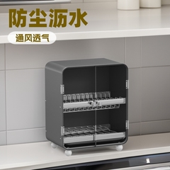 蓋付き食器棚キッチン食器棚家庭用食器棚テーブル箸皿防塵収納ケース多機能排水棚