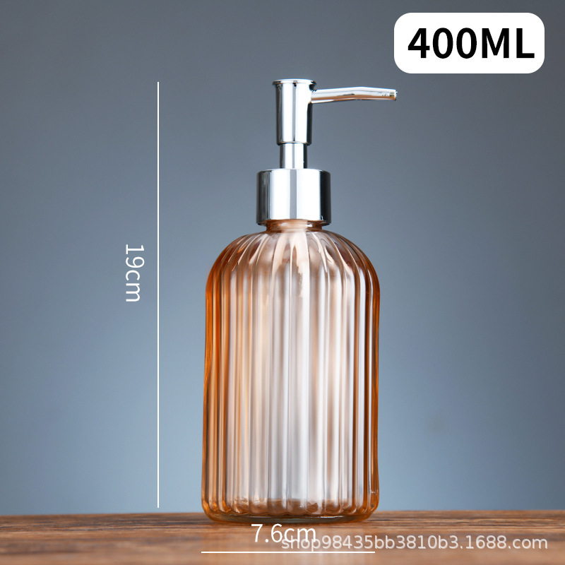 Botella de desinfectante de manos de vidrio vertical doméstico 400ml champú para el cabello, gel de baño, botella de vidrio, botella vacía en stock