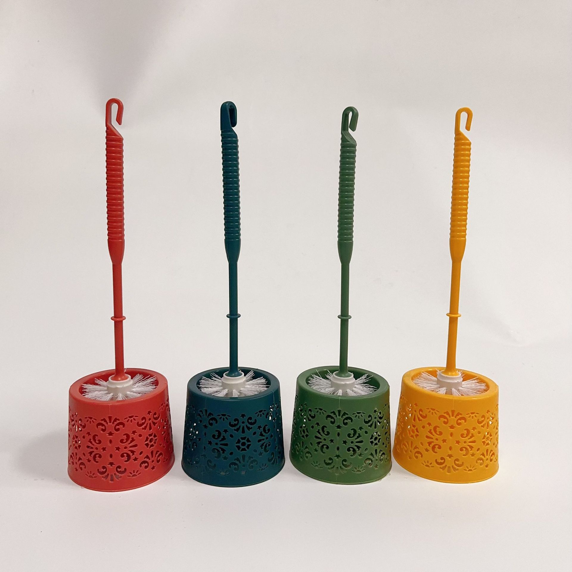 cepillo de inodoro doméstico conjunto de cepillo de limpieza con base cepillo de mango largo cepillo de inodoro de pelo duro