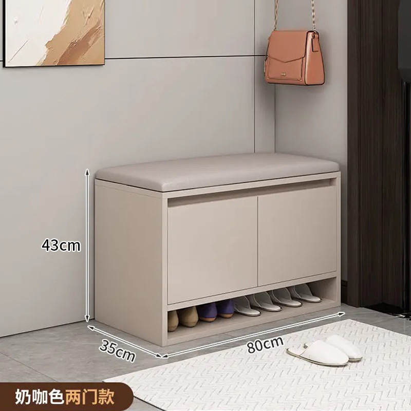Taburete de cambio de zapatos en la puerta del hogar Taburete de zapatos simple moderno Taburete de asiento Gabinete bajo integrado almacenamiento a prueba de polvo Gabinete de zapatos pequeño