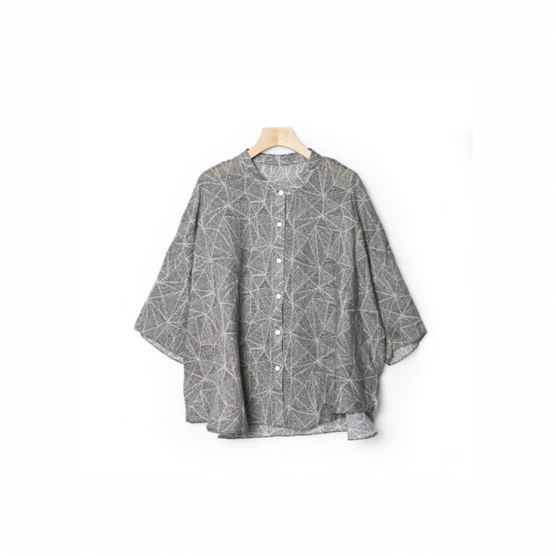 Ms* Ultra-Fine Pure Ramie Artistic Print Oversized Shirt for Women, Summer Geometric Stripe Top, New Model in Stock Ms* Ultra-Fine Pure Ramie Artistic Print Oversized Shirt for Women, Summer Geometric Stripe Top, New Model in Stock