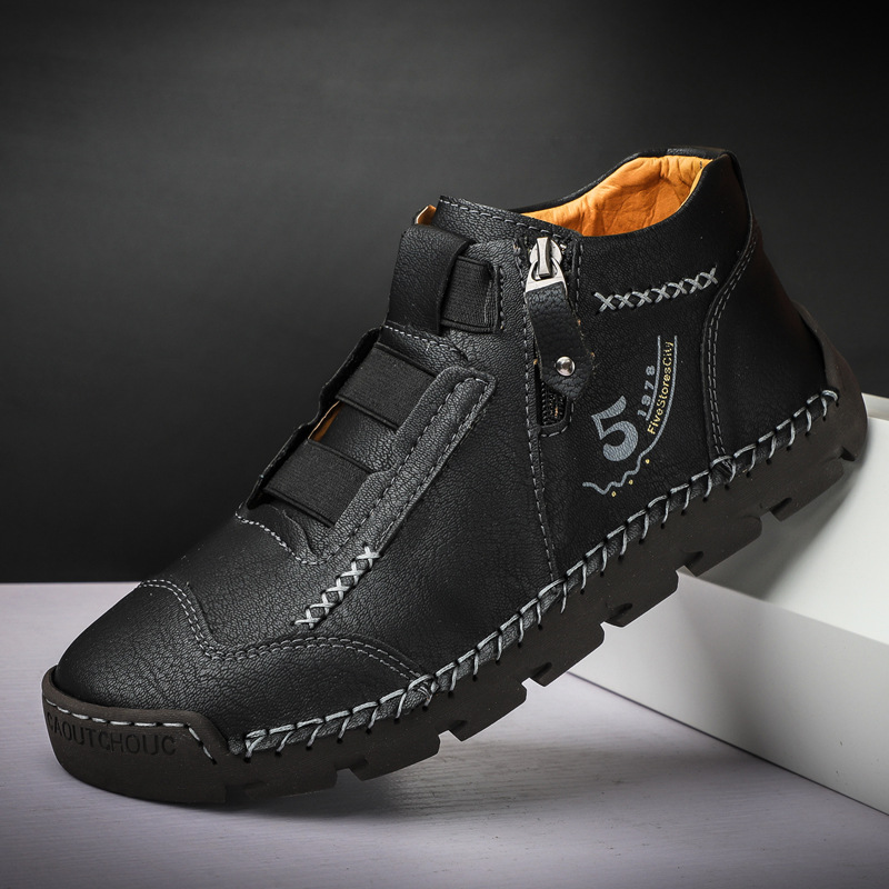 Nuevos zapatos casuales de los hombres de estilo coreano de moda slip-on zapatos de los hombres transpirables de alta superior de viaje al aire libre zapatos de los hombres de comercio exterior