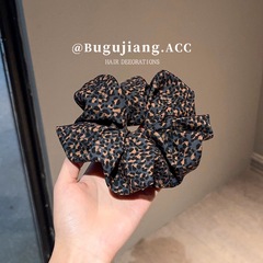 韩版洋气布艺豹纹大肠发圈优雅个性复古扎头发头绳新款女士发饰品