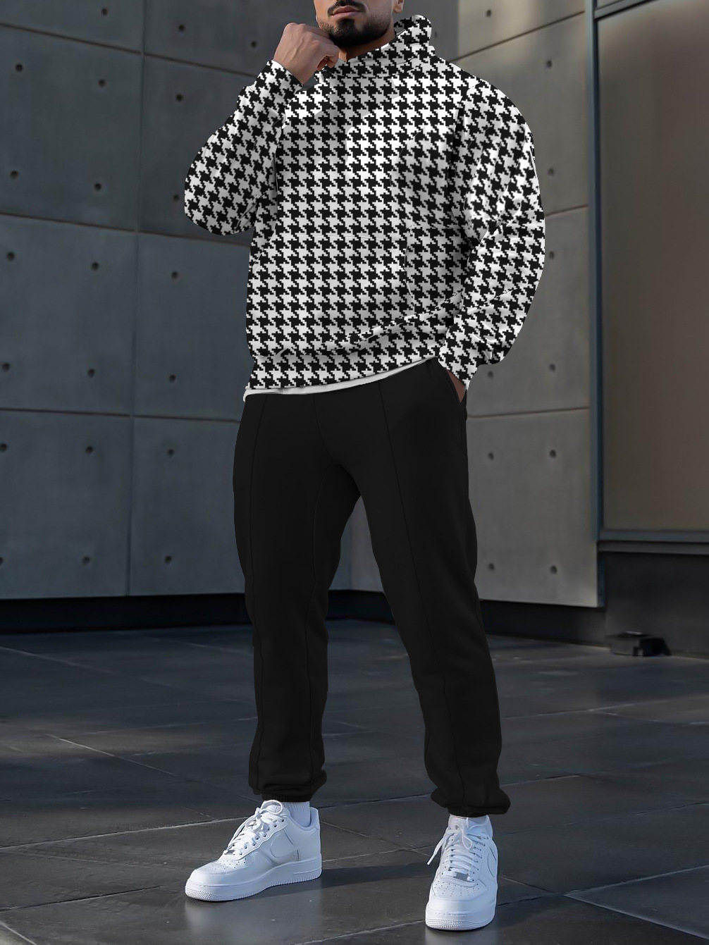 Primavera 2023 nuevo eBay AliExpress Amazon hombres deportes traje casual 3D impreso cuello redondo Pantalones