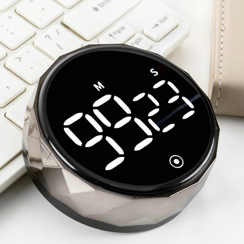 Amazon Self-Discipline Rotating Timer Magnetic LED Silent Timer Kitchen Countdown Beauty Exercise Reminder