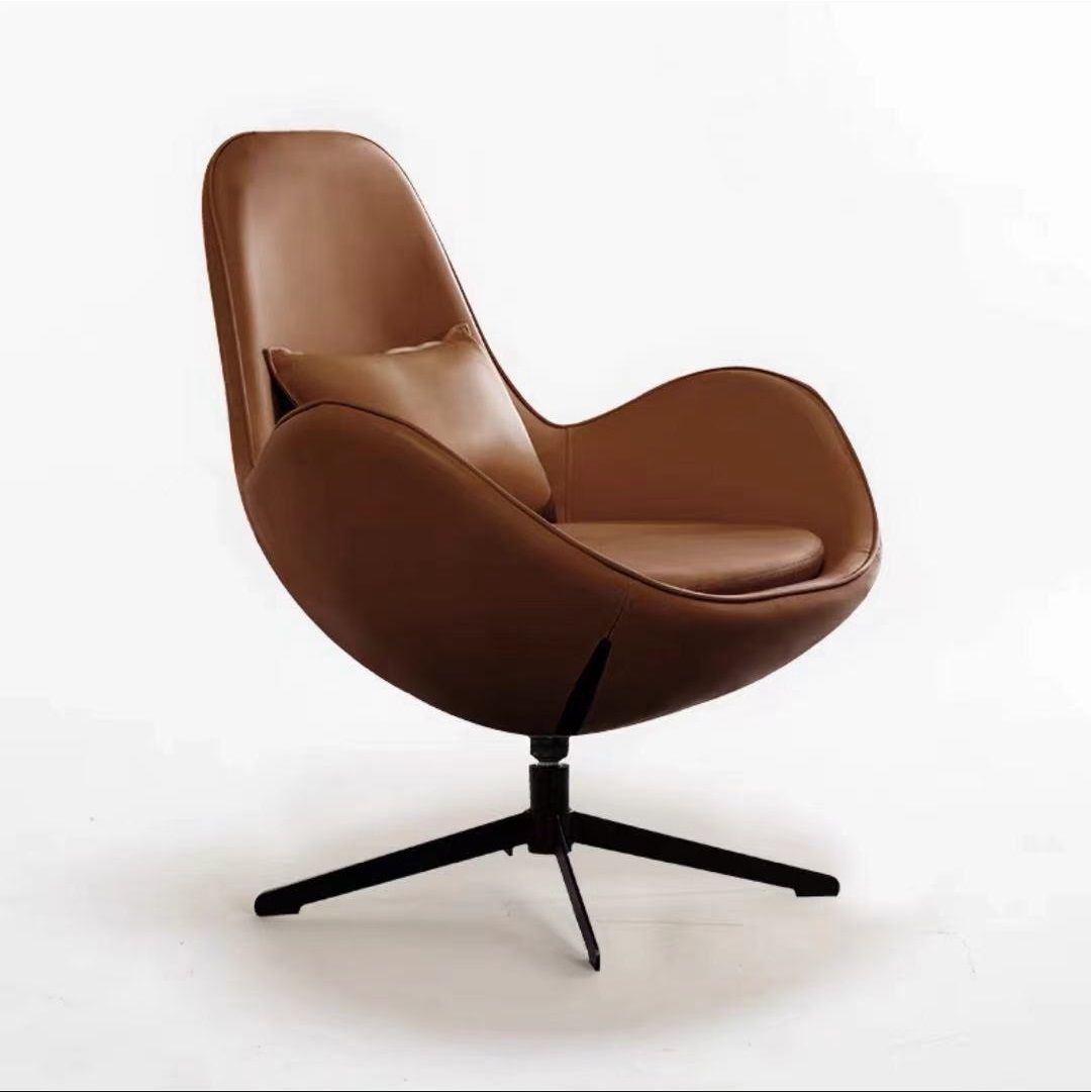 Sofá perezoso tipo nórdico, silla individual de lujo para balcón, sala de estar o dormitorio, diseño cómodo con respaldo, estilo huevo