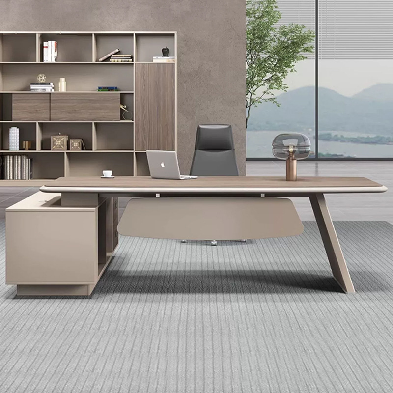 Foshan muebles de oficina jefe mesa presidente simple mesa de oficina de gerente de clase moderna mesa de oficina silla combinación