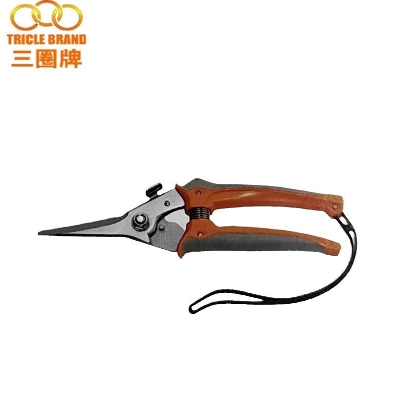 三圈线槽剪电子剪8寸不锈钢稀果剪采摘果树树枝修枝盆景工具剪蔬