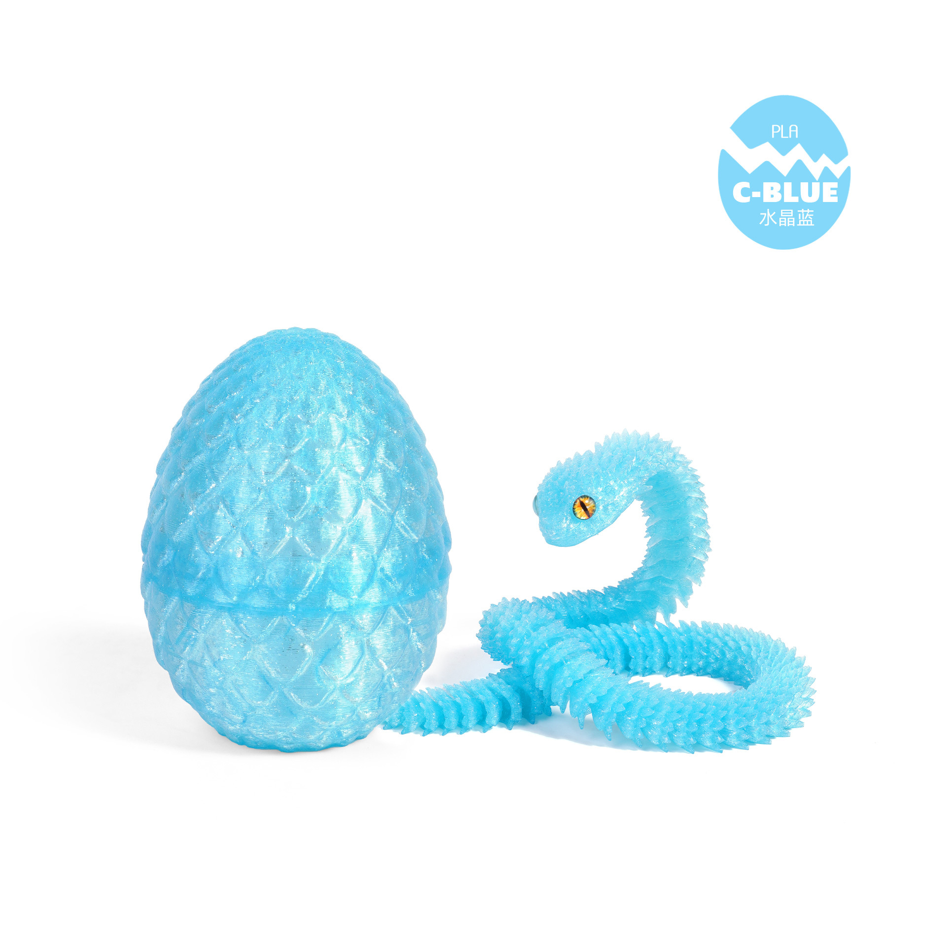 8.5cm 드래곤 알 + 30cm 바이퍼 - 크리스탈 스파클링 블루