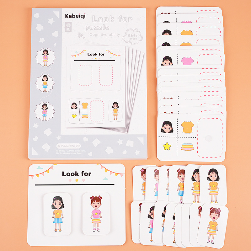 Cognitiva juego silencioso libro de papel para niños Velcro chico chica estilo encontrar un par de juguetes para bebés