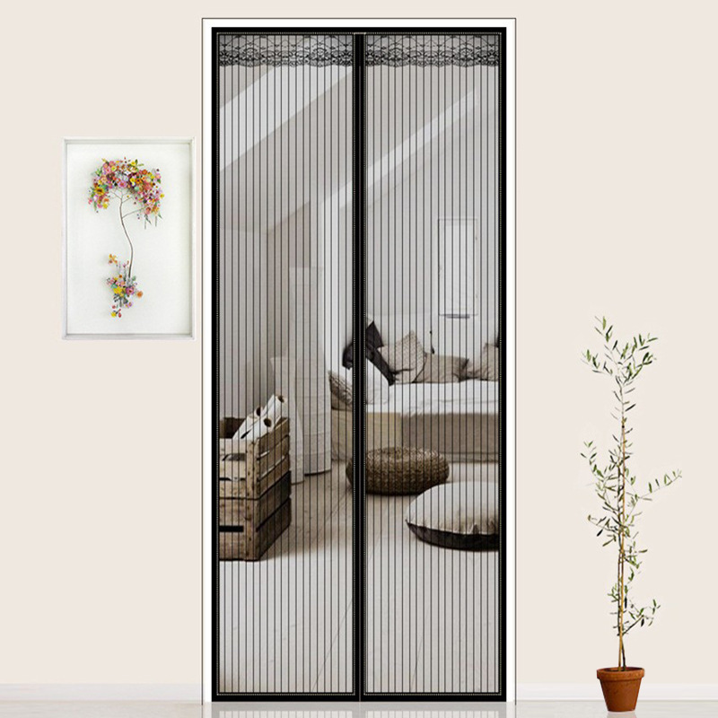 Summer Mosquito-Proof Door Curtain, Anti-Mosquito and Fly, Household No-Punch Magic Tape Self-Adhesive Magnetic Screen Door, Magnetic Cross-Border