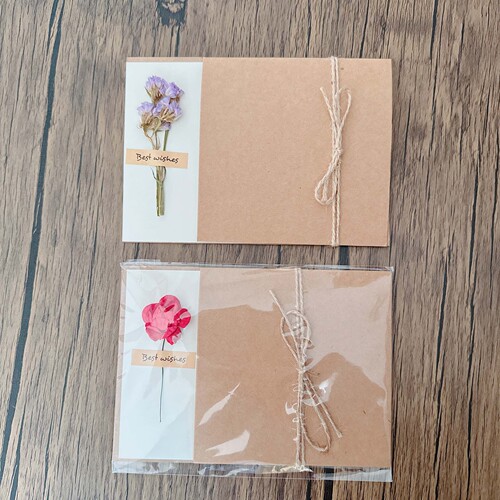 Vintage card handmade dry flower greeting card wholesale Mid-Autumn Festival gratitude greeting card National Day card thank you card 