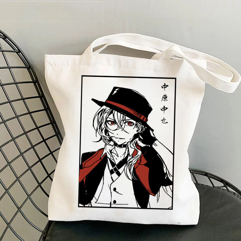 Comercio extranjero transfronterizo Bungou Stray Dogs impresión bolsa de lona Harajuku bolsa de hombro bolsa de moda bolsa de compras