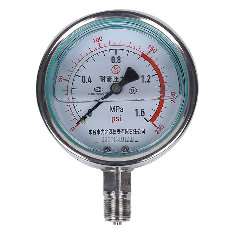 YN100B нержавеющая сталь ударопрочный манометр вакуумный манометр отрицательного давления нефтехимической электростанции