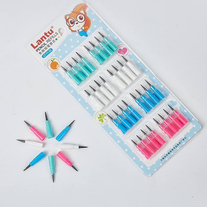 LT11-32 Corte libre de plomo de recarga de bala pluma de plomo escritura suave escritura continua 32 tarjeta montada lápiz núcleo