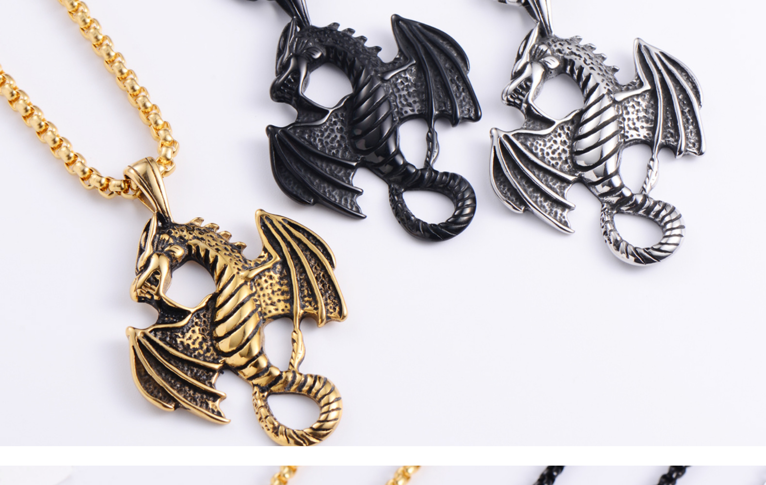 13g Weight 18K Gold Plated Plating Material No Inlaid Inlay Material 304 Stainless Steel Chain Material 304 Stainless Steel Material Animal Pattern Men'S Gender Animal 304 Stainless Steel No Inlaid 18K Gold Plated Men'S 10