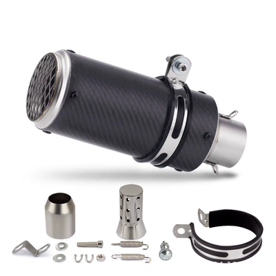 Z900 Duke390 R6 R1, Motorcycle exhaust pipe - carbon-fiber-with-mesh-51mm