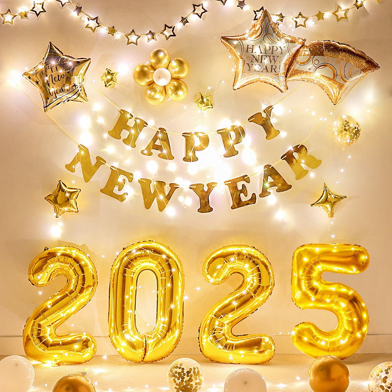 2025 New Year's Day Decorative Balloon Background Year of Snake…