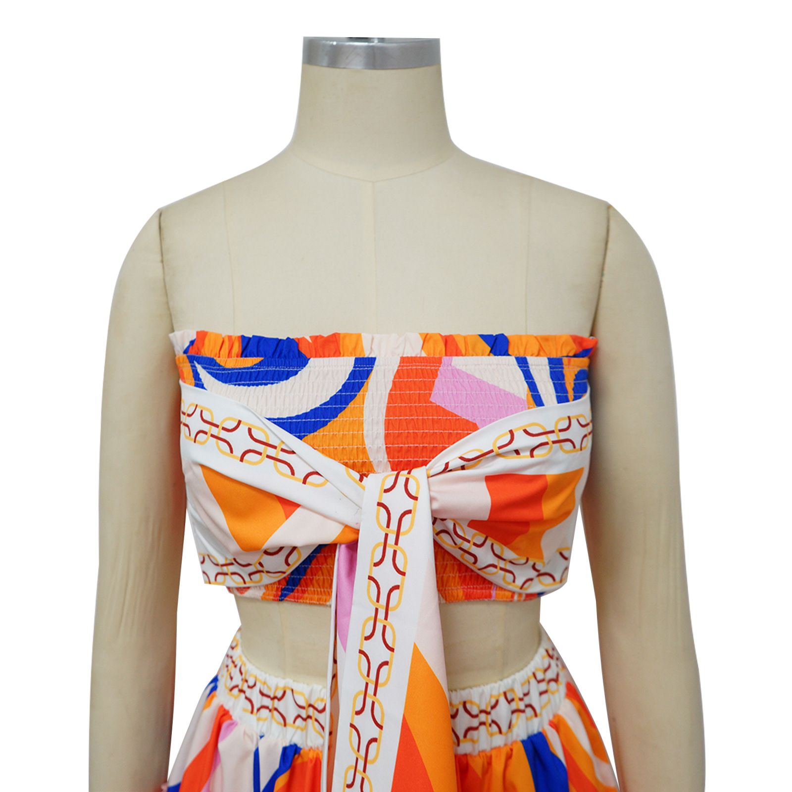 Women Clothing Sexy Sleeveless Backless Skirt Printed Two Piece Suit 13 Women Clothing Sexy Sleeveless Backless Skirt Printed Two Piece Suit