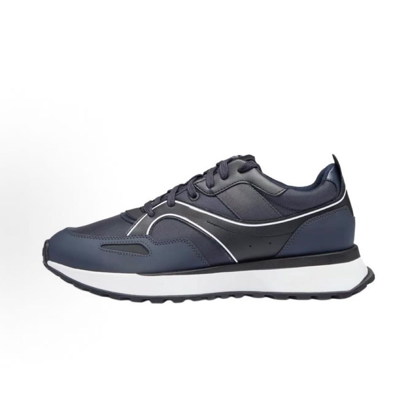 Europa estación nueva moda de zapatos de cuero zapatos casuales de hombre transpirables, moda universal y cómodos zapatos para correr con suela gruesa