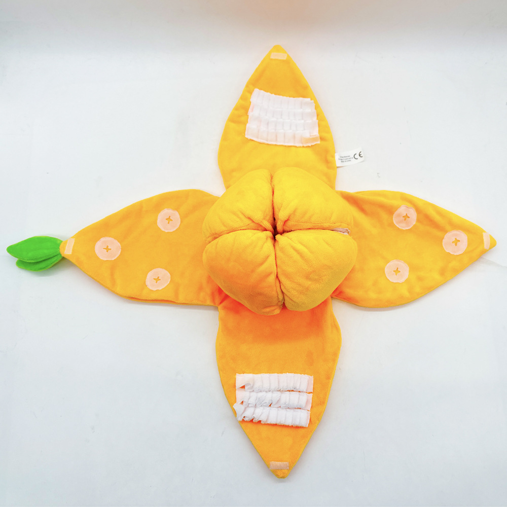 Juguetes de mascotas transfronterizos naranja BB llamado sonido juguetes de peluche para perros juguetes interactivos para aliviar el aburrimiento de la comida escondida