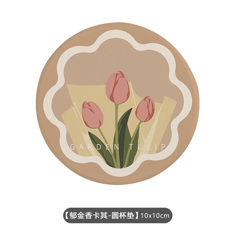 Posavasos de café de oficina de dibujos animados, posavasos de escritorio, posavasos de agua redondos, almohadillas absorbentes de agua de barro de diatomeas, encimera de secado rápido