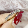 Silver universal ring, Korean style, diamond encrusted, micro incrustation, simple and elegant design