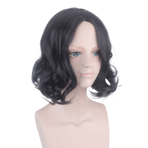 Mufei wig Harry Potter Severus black middle-parted short curly hair Professor Snape anime cos wig
