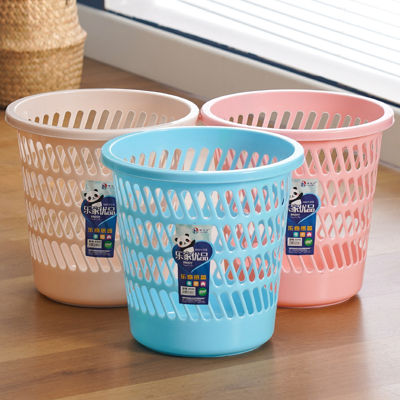 Spot hollow trash can household bedroom bathroom living room large breathable plastic paper basket stall gift batch Spot hollow trash can household bedroom bathroom living room large breathable plastic paper basket stall gift batch