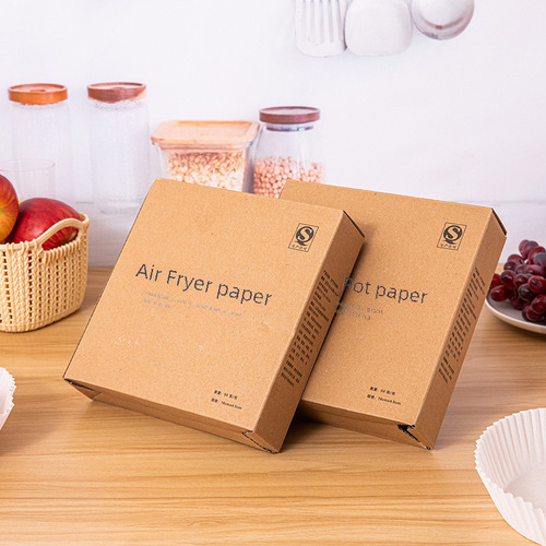 Air fryer silicone oil paper plate bakeware household high temperature resistant oil absorbing paper food grade special paper round baking paper