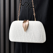 新款欧美时尚叶子晚宴包派对礼服宴会手拿包简约复古旗袍包clucth