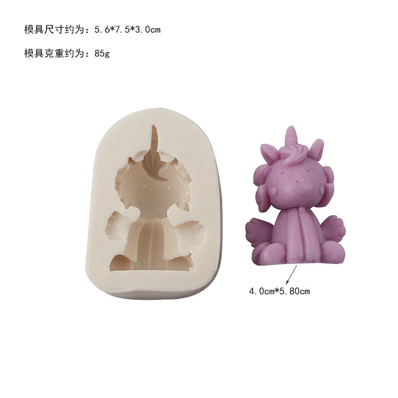 En línea celebridad 3D unicornio epoxi molde de silicona coche aromaterapia molde de yeso jabón molde para hornear
