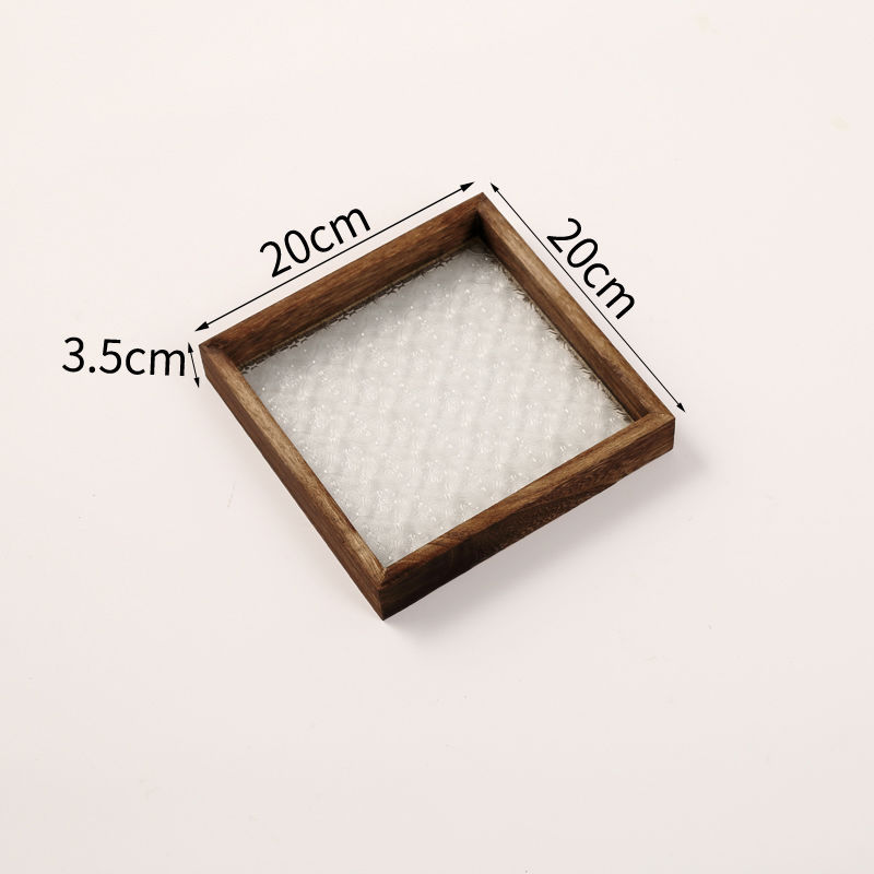 Retro begonia bandeja de flores rectangular bandeja de té casera de madera para bocadillos de té taza bandeja de té bandeja de vidrio