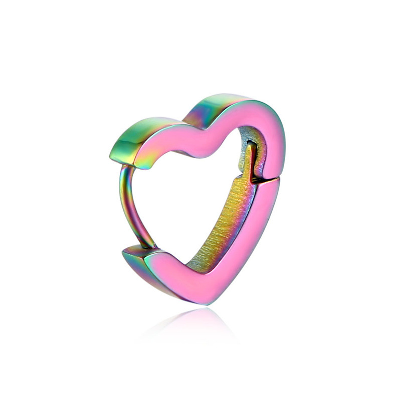 Geometric Love Heart Titanium Steel Earrings