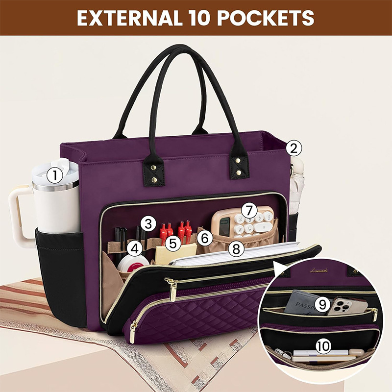 Factory Wholesale New Model Women's Teacher's Handbag with Notebook Compartment and Multi-Functional Book Storage Bag