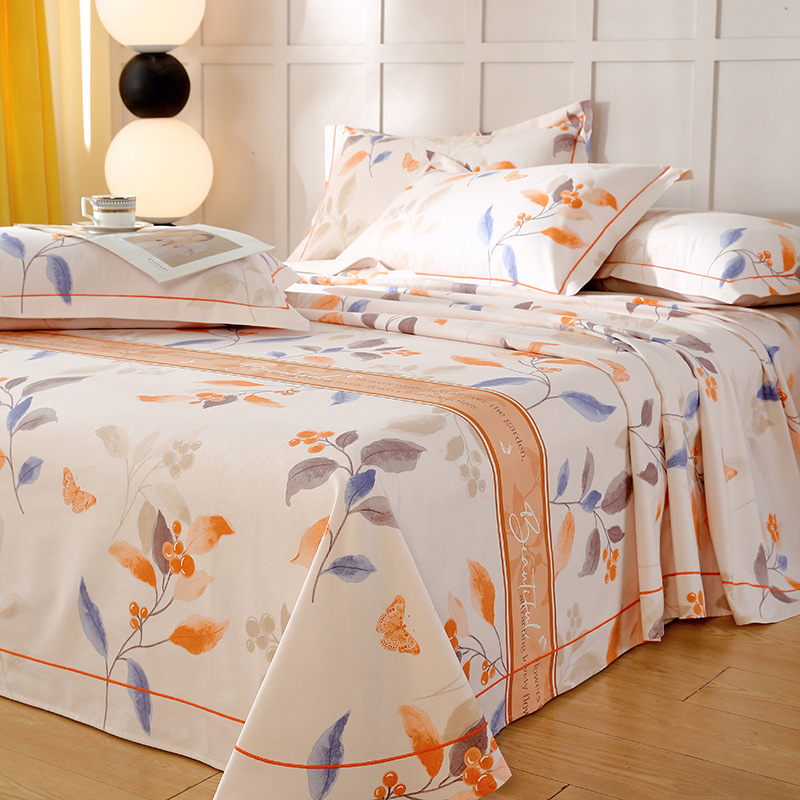 2025 nuevas sábanas de verano fresco una pieza de algodón puro 100 algodón viejo tela gruesa edredón dormitorio individual traje de tres piezas 2