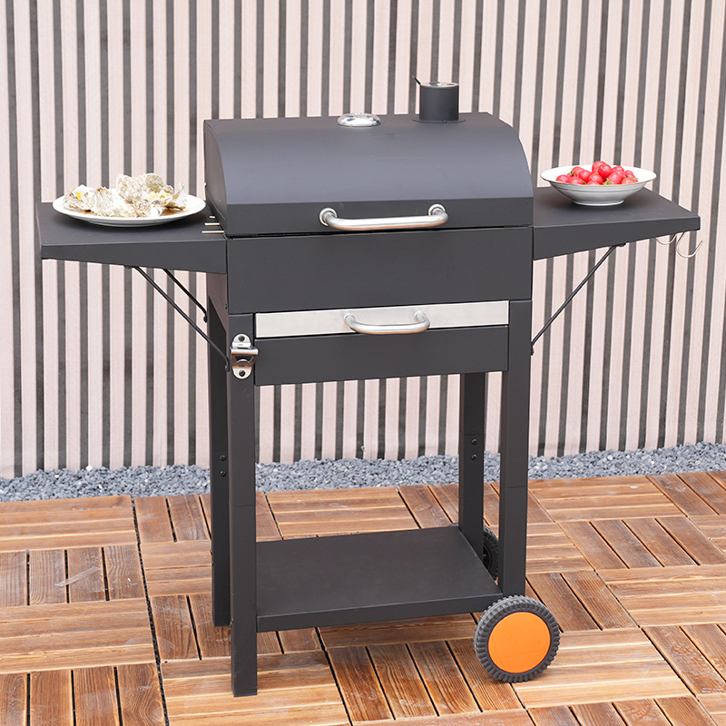 Parrilla de Carbón Portátil Estilo Americano, Parrilla Cuadrada Pequeña para Exteriores, Estufa de Barbacoa para Camping, Parrilla Casera