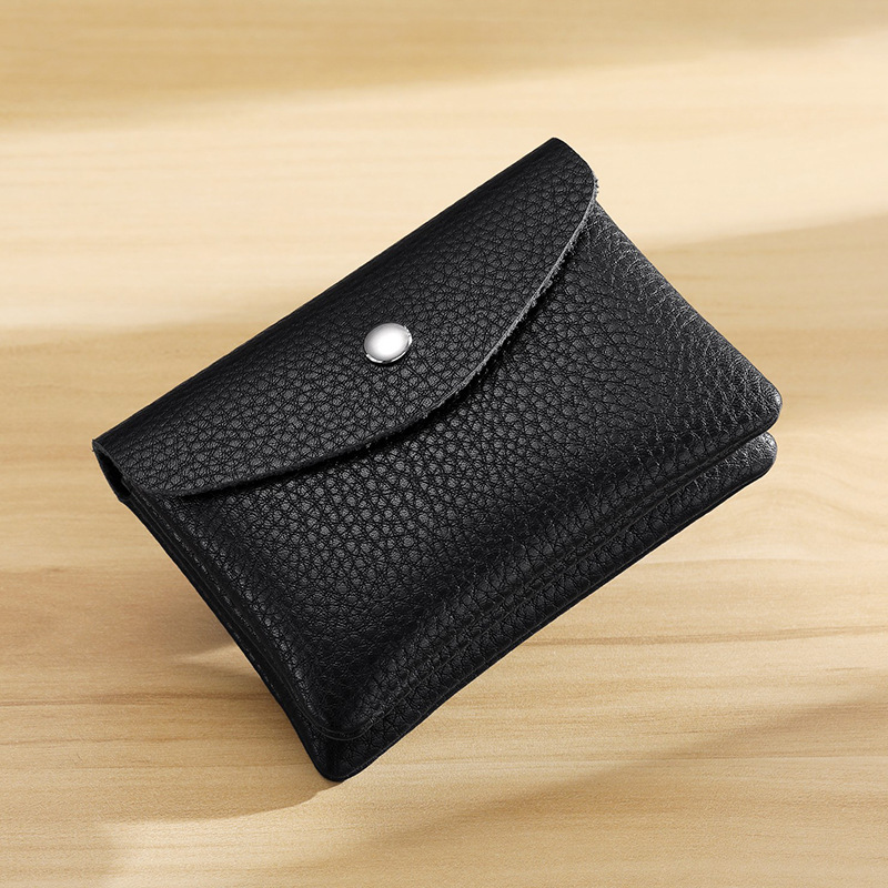 Monedero de cuero suave simple para mujeres, bolso de tarjetas multifuncional para mujeres, gran capacidad para colocar joyerías pequeñas, monedas, bolso de cuero suave
