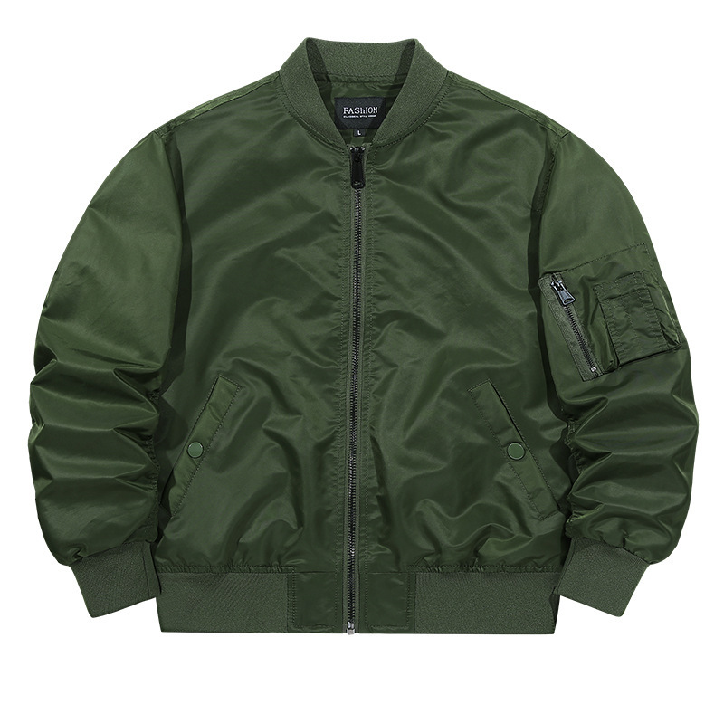 Cross-Border Flight Jacket for Men, New Model in Stock, Spring and Autumn Ma1 Pilot Jacket, Baseball Jacket, Large Size, Gray