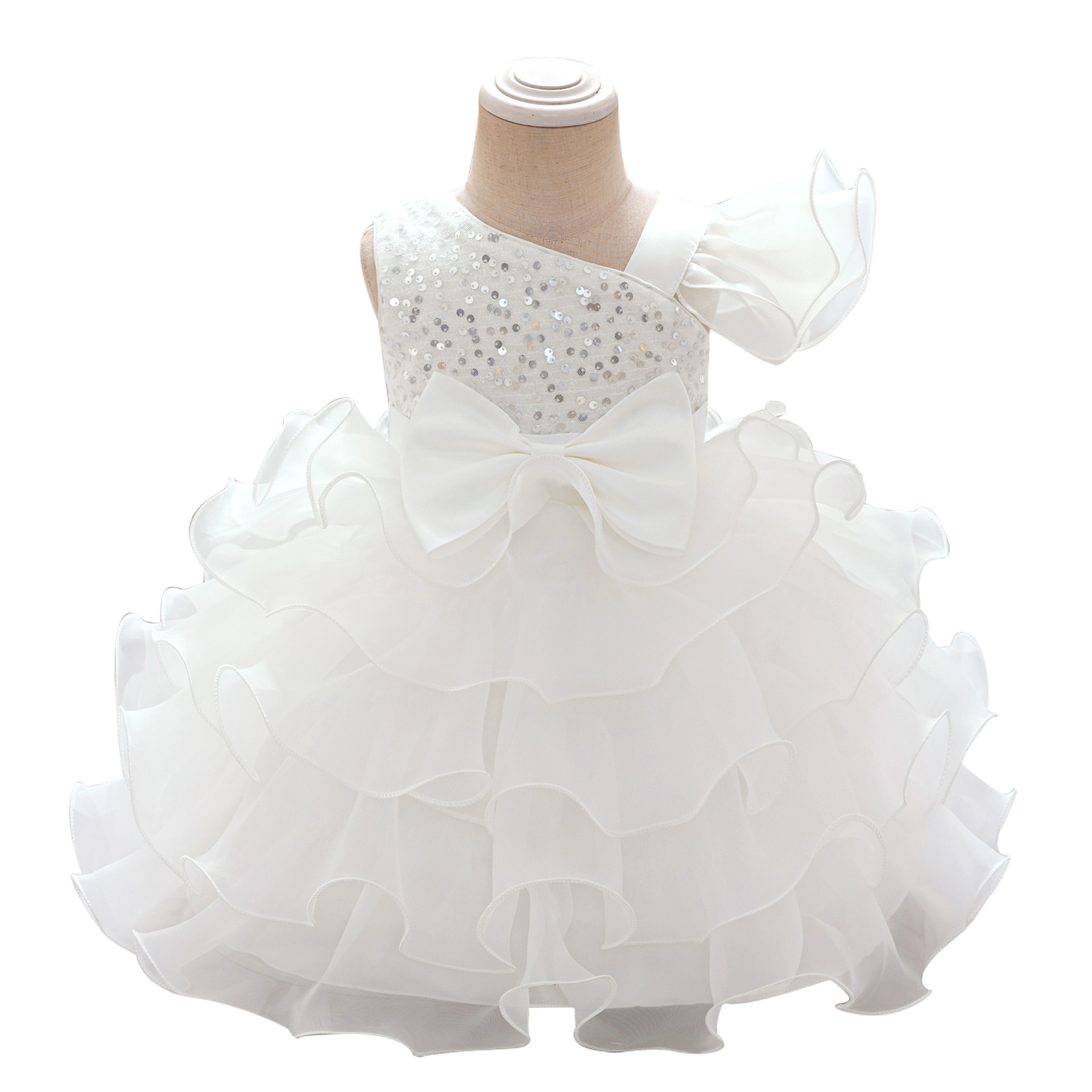 Niños pequeños y medianos nuevos vestidos de aniversario de bebés europeos y estadounidenses, vestido de princesa, pastel, vestido de fiesta de cumpleaños de estilo occidental