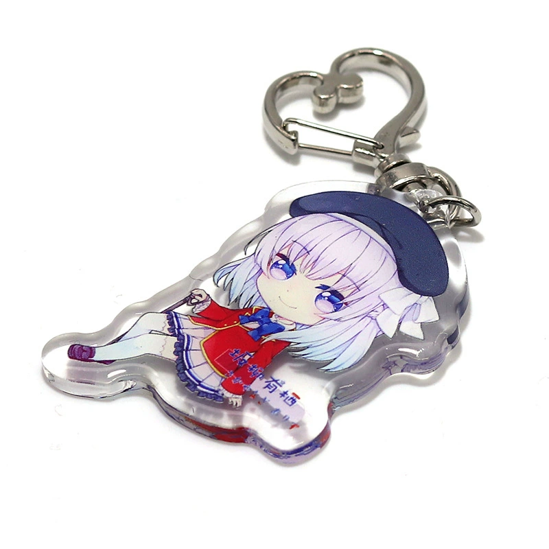 Acrylic creative cartoon keychain, pendant for keys, custom-made