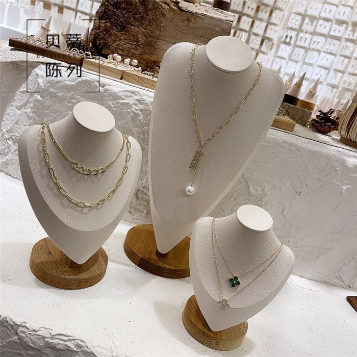 Modelo de cabeza de madera sólida en forma de corazón modelo de cuello retrato joyería de cuello accesorios de fotografía brazalete de exhibición