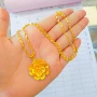 同款节日金店黄金色锁骨链