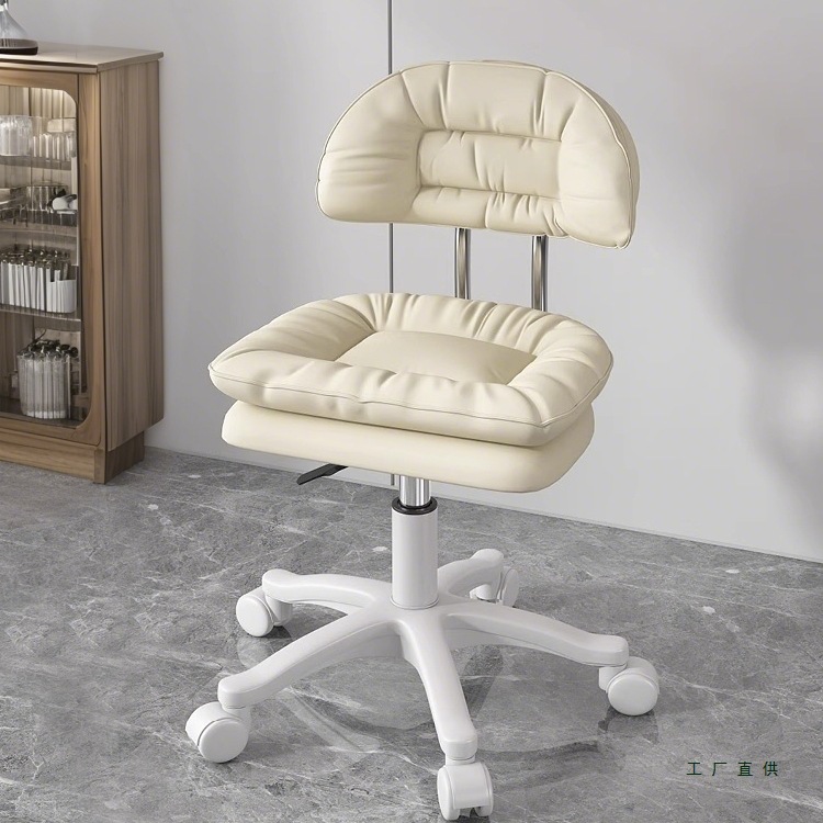 Makeup Chair, Beauty Salon Special Backrest Chair, Manicure and Hairdresser Rotating Beauty Stool, Lift Chair, Roller Skating Chair