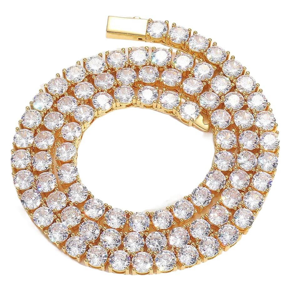 Joyería europea y americana Venta caliente primavera hebilla Cadena de tenis hip hop collar moda marca sola fila diamante ZIRCON pulsera Accesorios al por mayor