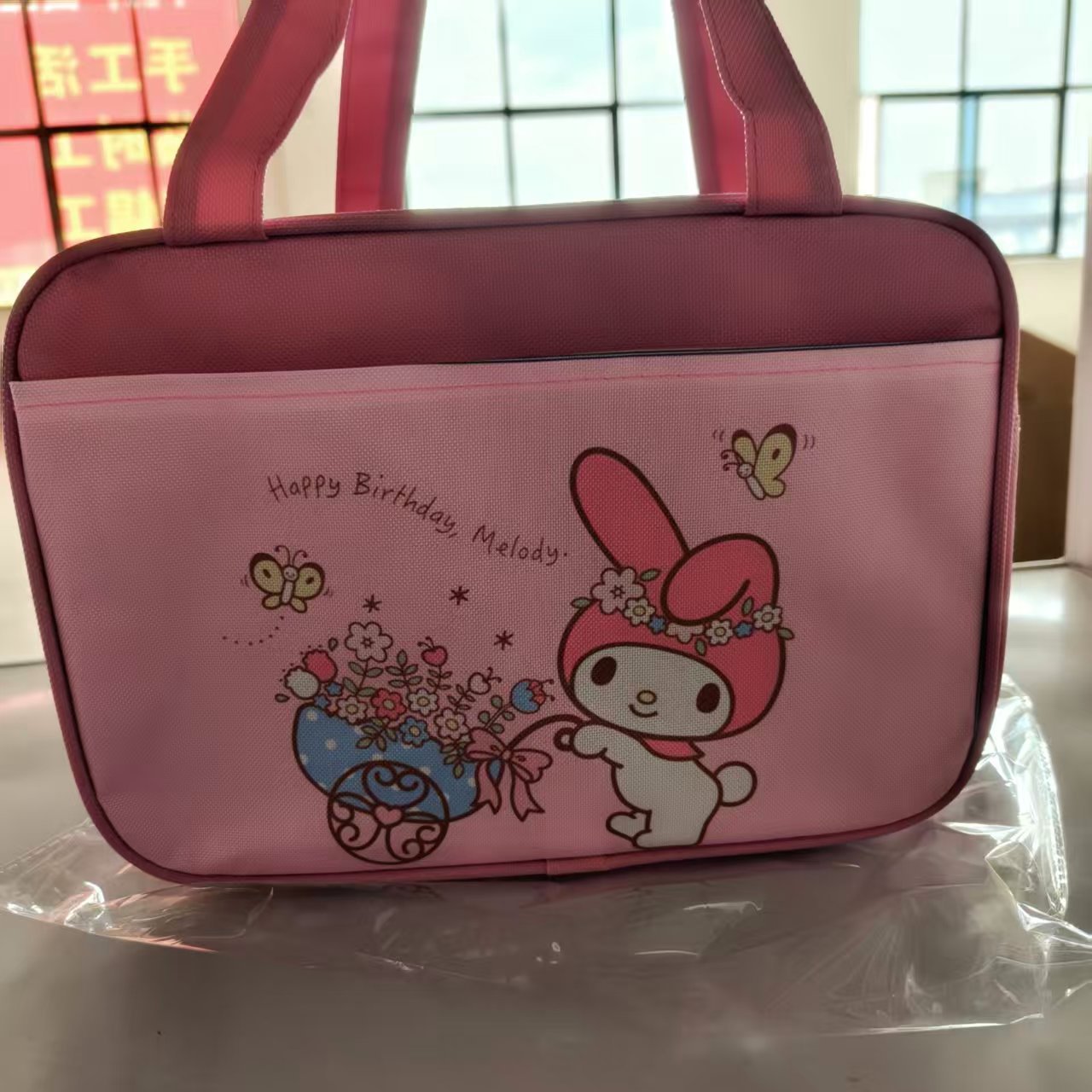 Bolsa de almuerzo con aislamiento de papel de aluminio de gran capacidad, con dibujos animados, para estudiantes masculinos y femeninos, bolsa de almuerzo portátil, bolsa de almacenamiento portátil